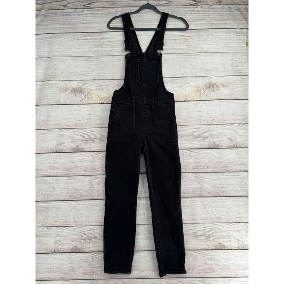 Madewell Skinny Overalls Womens XS Black Lunar Wash Stretch Denim - Picture 1 of 12